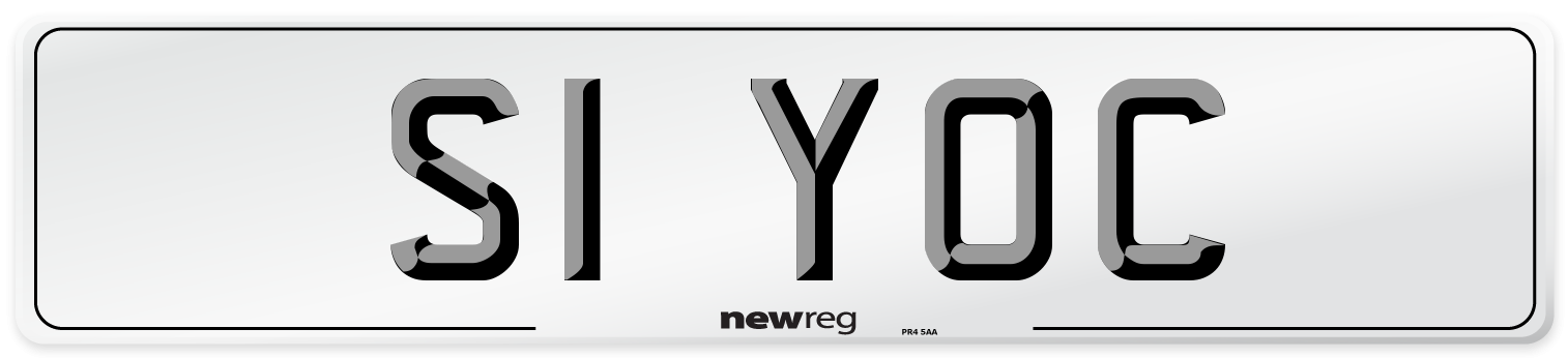 S1 YOC Number Plate from New Reg